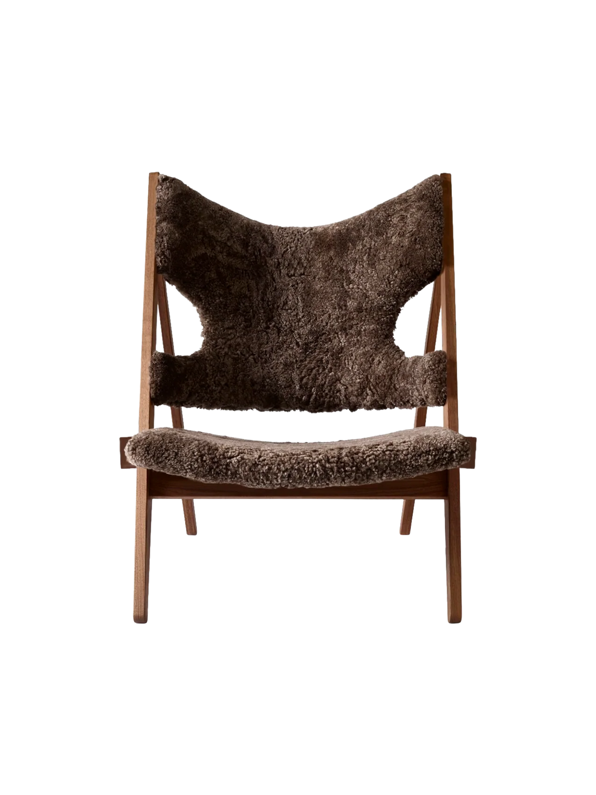 Knitting Lounge Chair, Sheepskin fra Audo Copenhagen - Sheepskin Root - Walnut - Jacobsen Plus