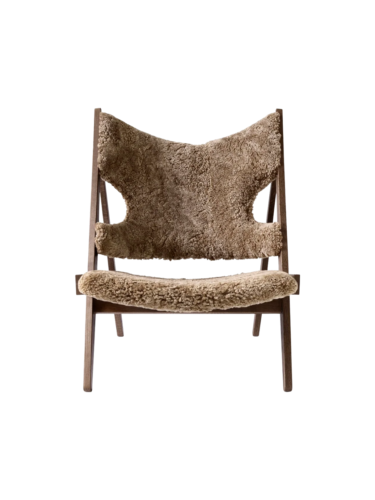 Knitting Lounge Chair, Sheepskin fra Audo Copenhagen - Sheepskin Sahara - Dark Stained Oak - Jacobsen Plus
