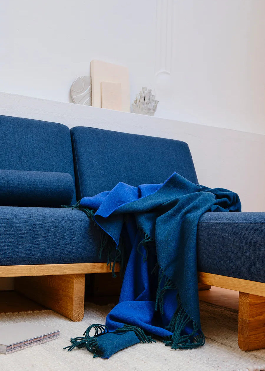Franja Plaid, green/blue fra Silkeborg Uldspinderi