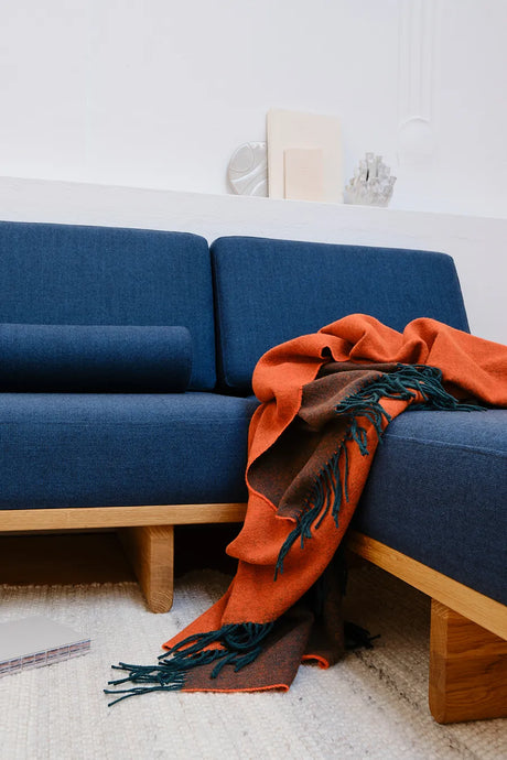 Franja Decke, grün/orange von Silkeborg Uldspinderi - 5 - Jacobsen Plus
