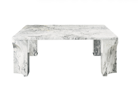 Gubi Doric Sofabord, 80x80 cm - Honey Amber Marble - Jacobsen Plus