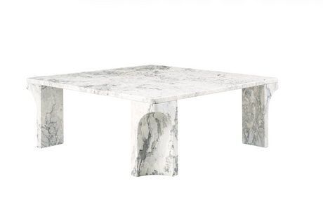 Gubi Doric Sofabord, 80x80 cm - Honey Amber Marble - Jacobsen Plus