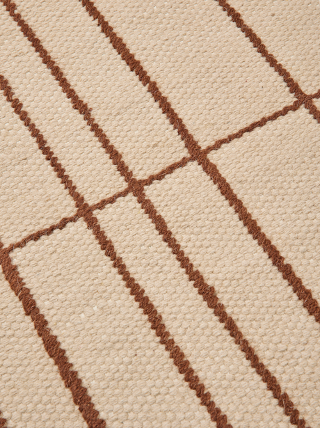 FermLiving Sen Rug Teppich, Pergament/Kastanie - 140 x 200 cm - Jacobsen Plus