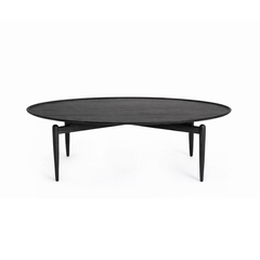Slow Oval Couchtisch, Schwarz Eiche von Stellar Works