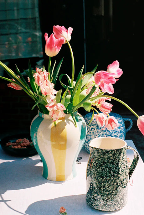 Sobremesa stripe Vase von HAY - Rot / Small - Jacobsen Plus