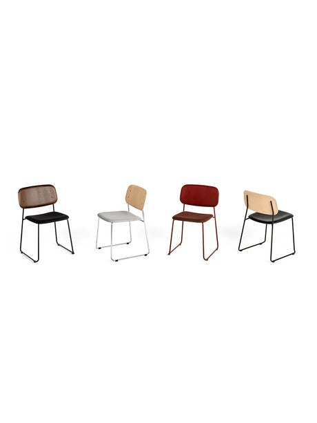 Soft Edge 50 Sled, gepolsterter Stuhl von HAY - Räuchereiche - schwarzes Gestell - Steelcut trio 195 - Jacobsen Plus