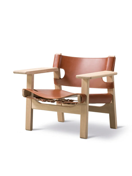 The Spanish Chair in Cognac Leder, Eiche geseift von Børge Mogensen - 4 - Jacobsen Plus