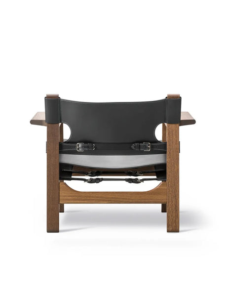 The Spanish Chair in schwarzem Leder, geräucherte Eiche Oli von Børge Mogensen - 5 - Jacobsen Plus