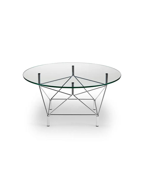 Spider Couchtisch Ø 105 cm, Chromgestell von Eilersen - Klar Glasplatte - Jacobsen Plus