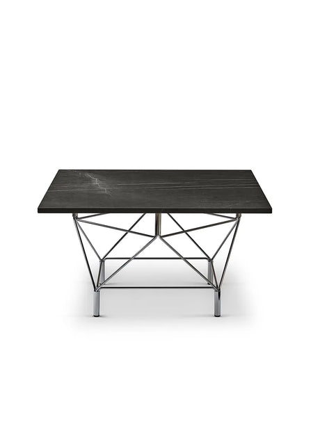 Spider Couchtisch 80 x 80 cm, schwarzes Gestell von Eilersen - Kudu Grey Marmor - Jacobsen Plus