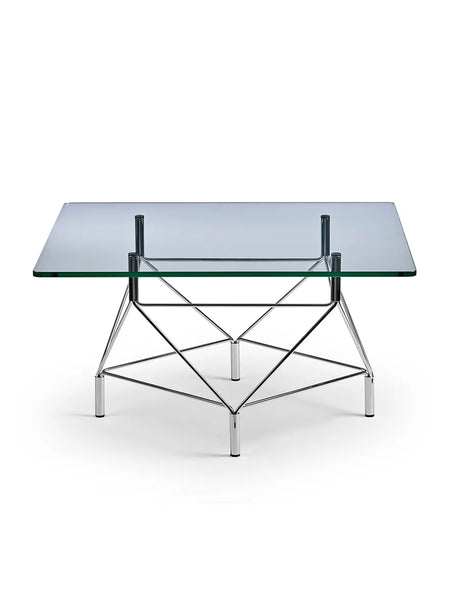 Spider Sofabord 80 x 80 cm, Chromgestell von Eilersen - Klar Glasplatte - Jacobsen Plus