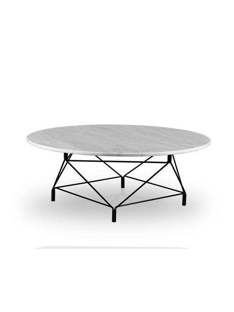 Spider Couchtisch Ø 105 cm, schwarzes Gestell von Eilersen - Weißer Marmor - Jacobsen Plus