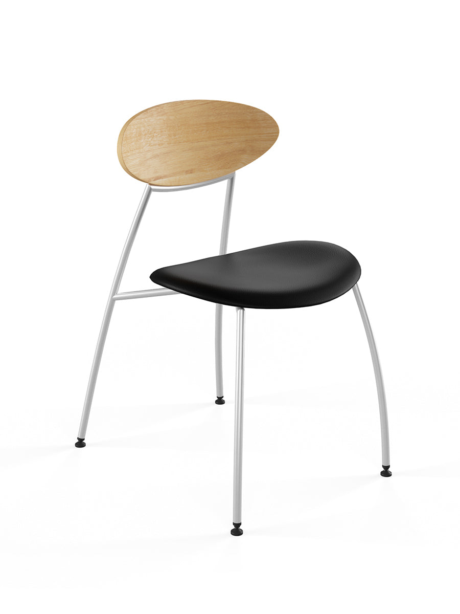 Stone Stuhl, schwarzes Leder von Naver Collection