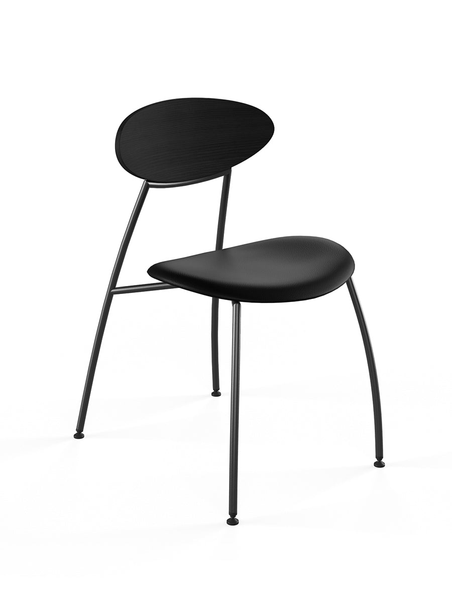 Stone Stuhl, schwarzes Leder von Naver Collection