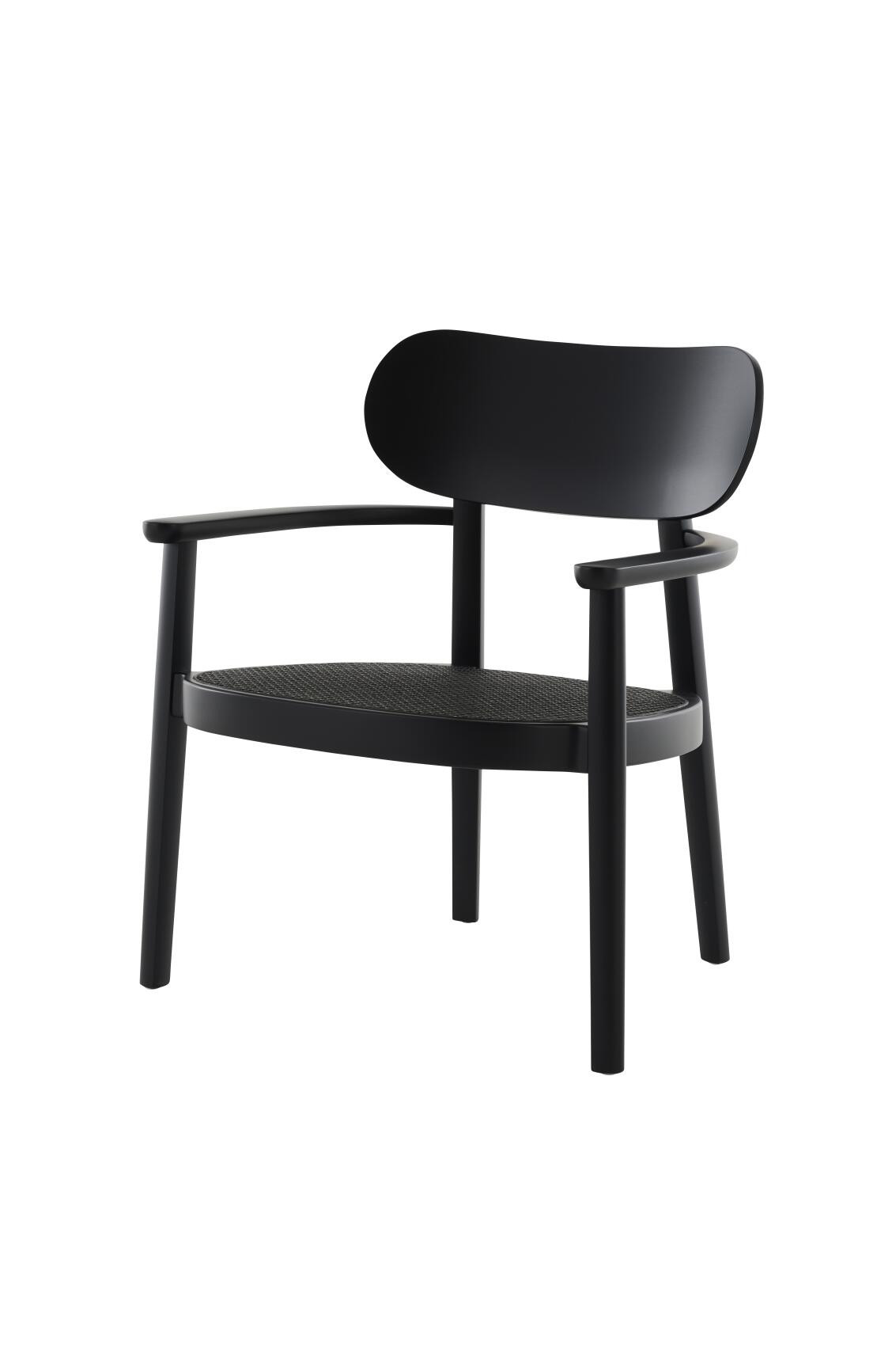 119 F lænestol fra Thonet - Dark Melange - Stained beech black TP 29 - Jacobsen Plus
