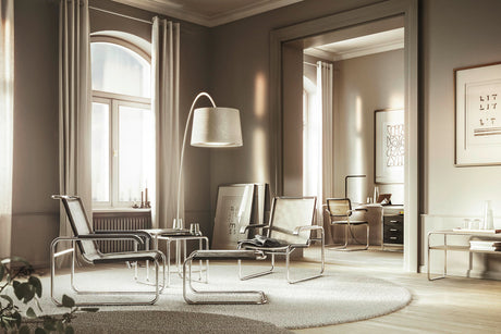 S 35 LH Fußhocker von Thonet - Spezial Vollnarben-Buttleder – Schwarz - Jacobsen Plus