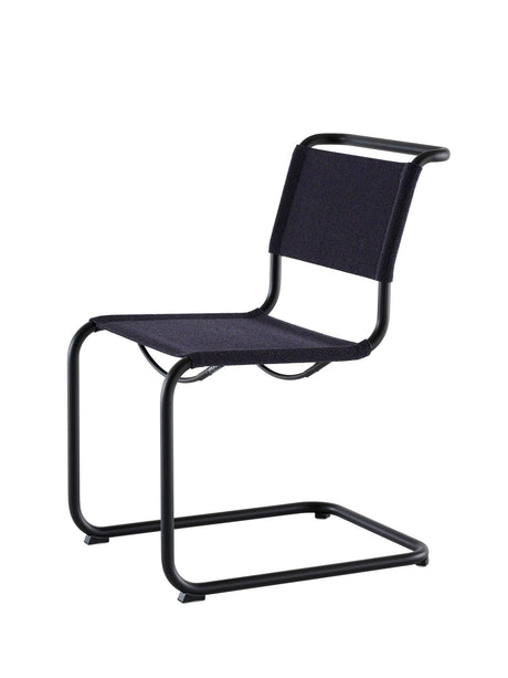 S 33 V Freischwinger-Stuhl von Thonet - Deep Black - Cento Deep - Kunststoffgleiter schwarz - Jacobsen Plus