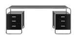 S 285/5 skrivebord, krom fra Thonet - Stained beech I black TP 29 - 2 large corpus - Jacobsen Plus
