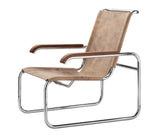 S 35 L lænestol fra Thonet - Buffalo leather - brown - walnut - Jacobsen Plus