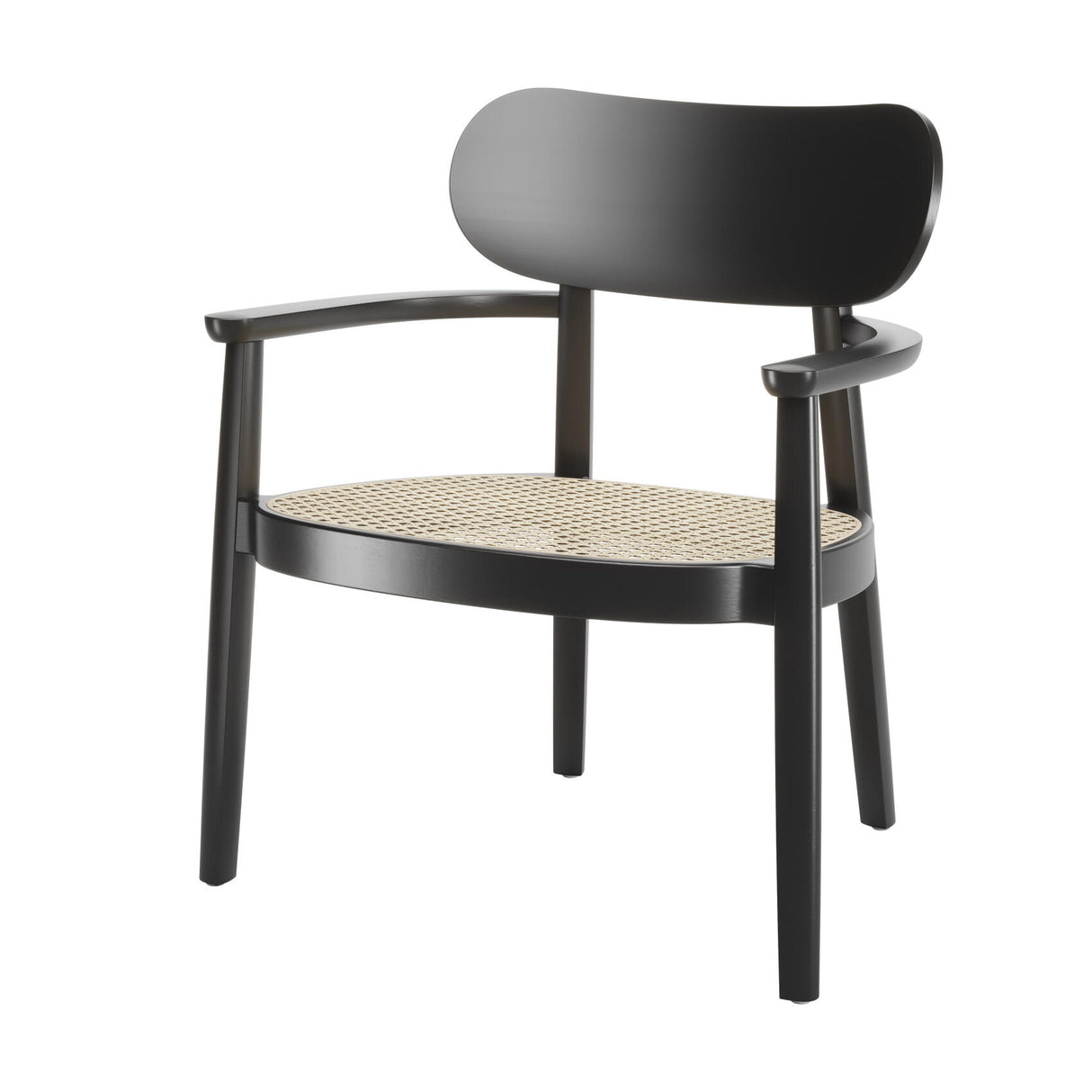 119 F lænestol fra Thonet - Nature - Stained beech black TP 29 - Jacobsen Plus