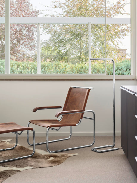 S 35 LH Fußhocker von Thonet - Spezial Vollnarben-Buttleder – Schwarz - Jacobsen Plus