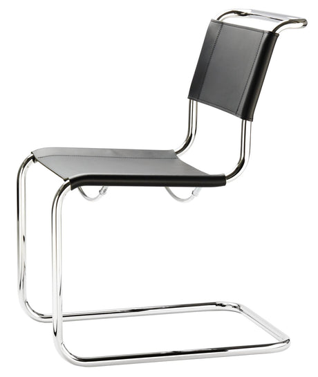 S 33 cantilever chair, chrome fra Thonet - Butt leather - Black - Jacobsen Plus