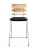 Tiger Barhocker, schwarzes Leder von Naver Collection