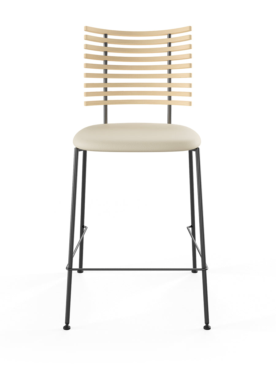 Tiger Barhocker, creme Leder von Naver Collection