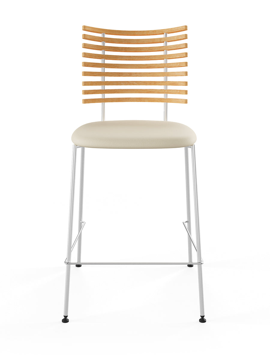 Tiger Barhocker, creme Leder von Naver Collection
