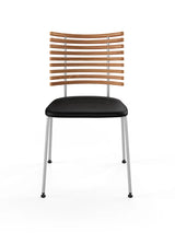 Tiger Stol, sort læder fra Naver Collection - Elm olie / Rustfrit stål - Jacobsen Plus