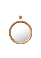 Utility Round Mirror Small Oak natural Aged gold von Stellar Works