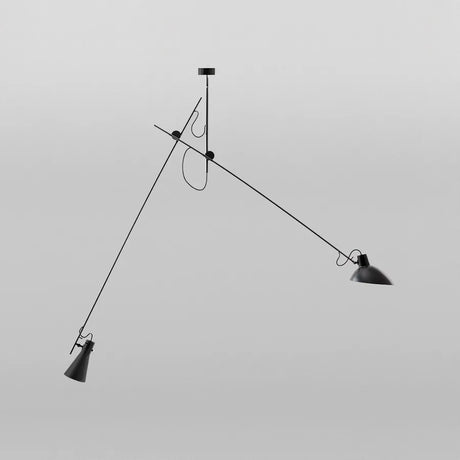 VV Cinquanta Suspension Lampe von Astep - Schwarzes Gestell mit schwarzen Schirmen - Jacobsen Plus