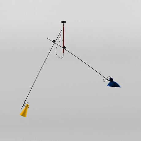 VV Cinquanta Suspension Lampe von Astep - Mondrian-Set mit blauem und gelbem Schirm - Jacobsen Plus