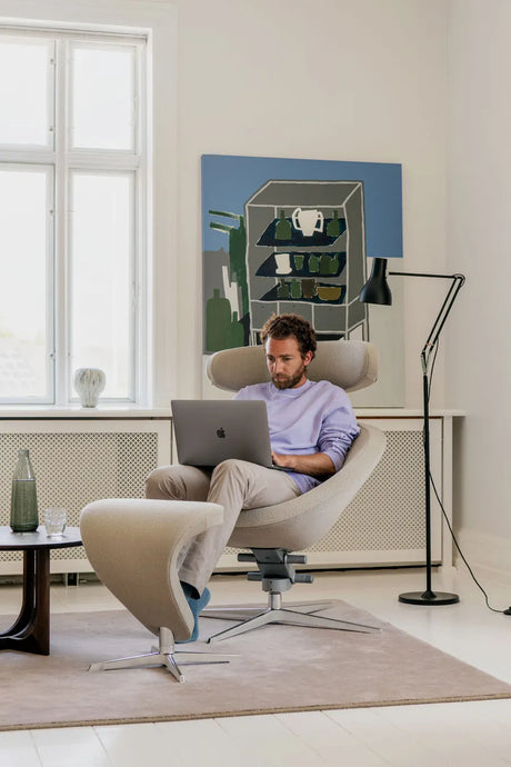 Peel™ Sessel, links von Variér - Cream white HAL100 / Exklusiver Hocker - Jacobsen Plus