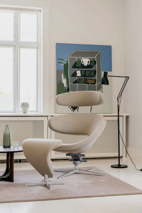 Peel™ Sessel, links von Variér - Cream white HAL100 / Exklusiver Hocker - Jacobsen Plus