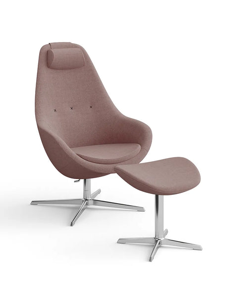 Kokon Sessel inkl. Hocker fra Varier - Re-Wool / Re-wool 648 / Chrome base - Jacobsen Plus