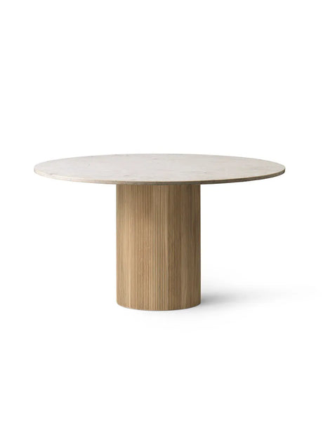 Cabin Tisch Ø130, beige Marmor von Vipp - Helle Eiche - Jacobsen Plus