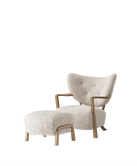 Wulff lænestol inkl. skammel, - Sheepskin Moonlight fra &Tradition