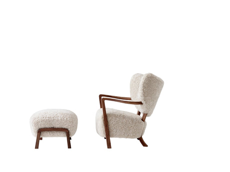 Wulff Sessel inkl. Hocker, - Sheepskin Moonlight fra &Tradition - Walnuss - Jacobsen Plus