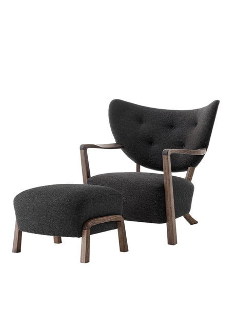 Wulff Sessel inkl. Hocker, - Hallingdal 376 von &Tradition - Walnuss - Jacobsen Plus