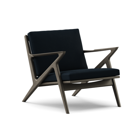 Z Chair, schwarz lackierte Eg von DK3 - Sortlakeret Eg - Alpaca 1108 - Jacobsen Plus