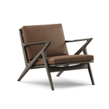 Z Chair, sortlakeret eg fra DK3 - Sortlakeret eg - Brun Pelle læder - Jacobsen Plus