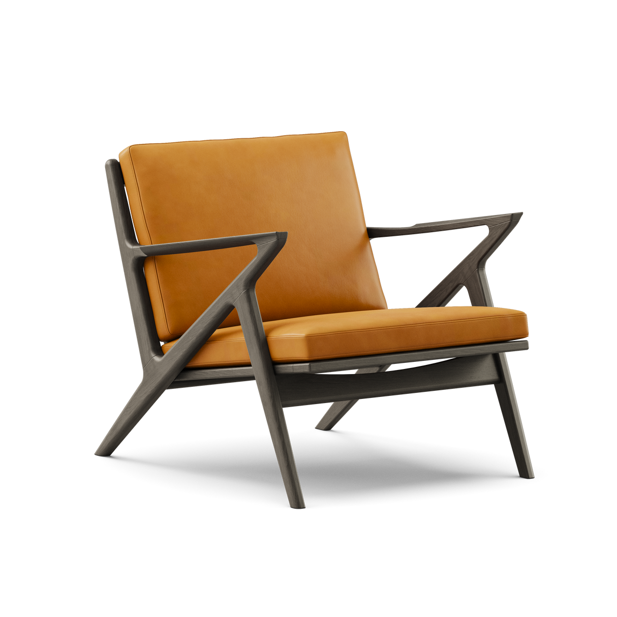 Z Chair, sortlakeret eg fra DK3 - Sortlakeret eg - Cognac Pelle læder - Jacobsen Plus