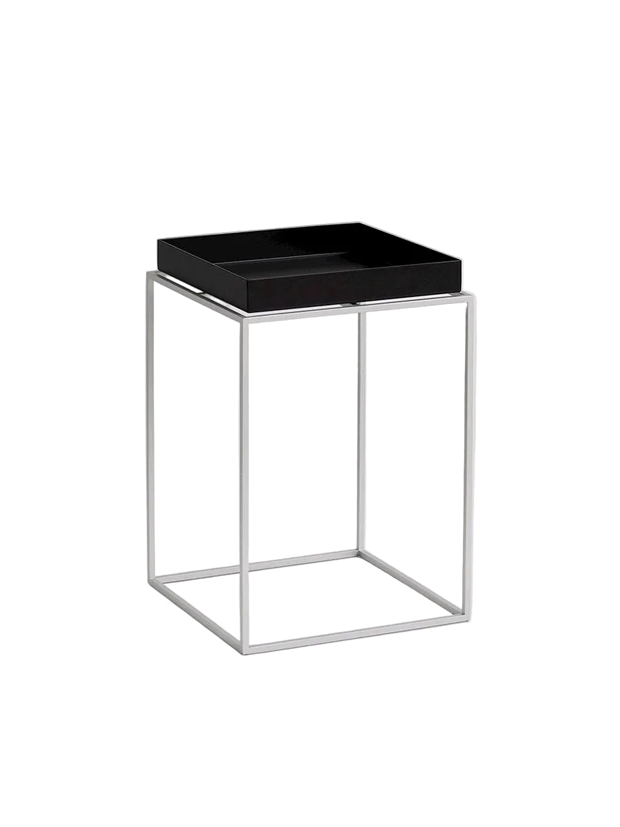Tray Table Small Hoch 30x30, silikonbeschichtete Stahlbase von HAY - Schwarz - Jacobsen Plus