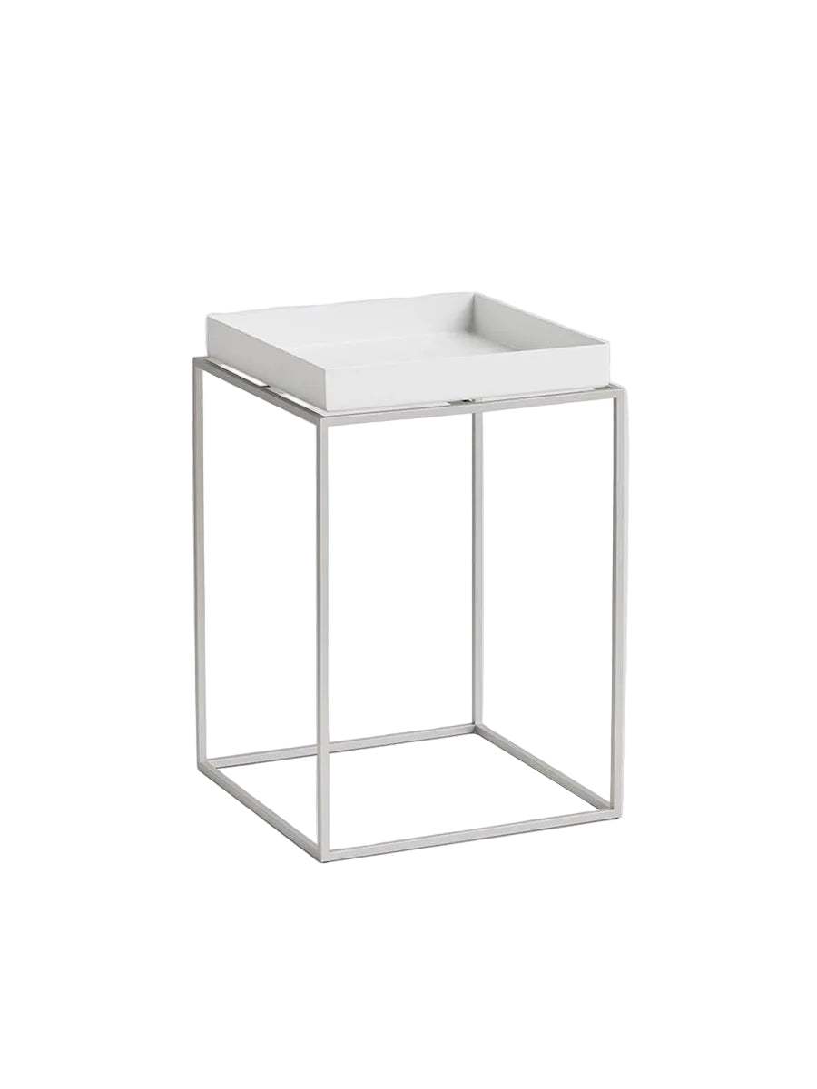 Tray Table Small Hoch 30x30, silikonbeschichtete Stahlbase von HAY - Weiß - Jacobsen Plus