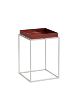 Tray Table Small Hoch 30x30, silikonbeschichtete Stahlbase von HAY - Schokolade (Hochglanz) - Jacobsen Plus