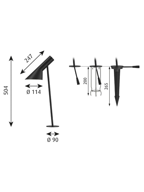 AJ Garden Pullert, niedrig von Louis Poulsen - FUSSPLATTE UND M-ADAPTER - Jacobsen Plus