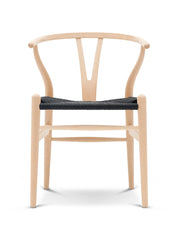 Wishbone Chair CH24, Buche Seife mit schwarzem Geflecht von Hans J. Wegner