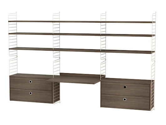 Kontor, bundle F fra String - Beige - valnød - Jacobsen Plus
