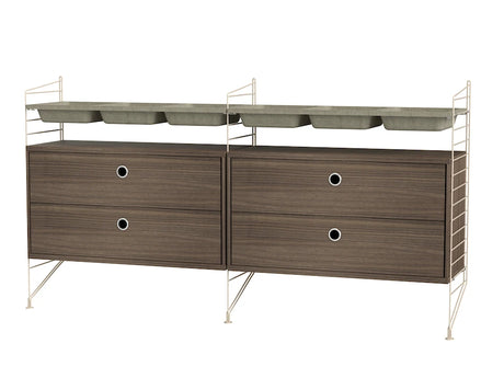 Soveværelse, bundle G fra String - Beige - valnød - Jacobsen Plus